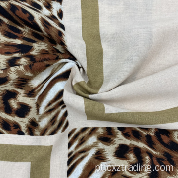 Splicing de padrão de leopardo impresso 100% de pano de rayon